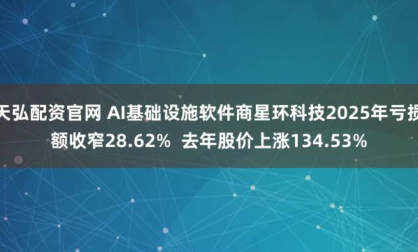 天弘配资官网 AI基础设施软件商星环科技2025年亏损额收窄28.62%  去年股价上涨134.53%